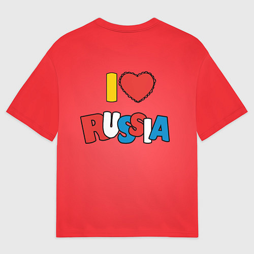 Мужская футболка оверсайз Я люблю Россию надпись на английском языке / 3D-принт – фото 2