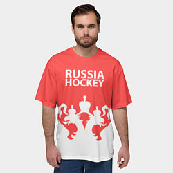 Футболка оверсайз мужская Russia Hockey, цвет: 3D-принт — фото 2