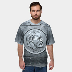 Футболка оверсайз мужская Советский железный рубль - юбилейный, цвет: 3D-принт — фото 2