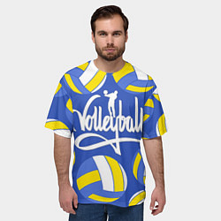 Футболка оверсайз мужская Волейбол 6, цвет: 3D-принт — фото 2