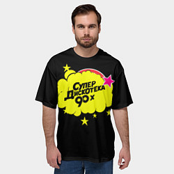 Футболка оверсайз мужская Супердискотека 90х, цвет: 3D-принт — фото 2