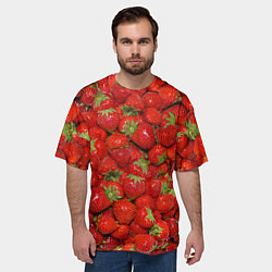 Футболка оверсайз мужская Клубнички, цвет: 3D-принт — фото 2