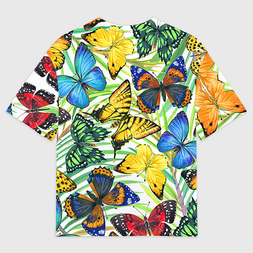 Мужская футболка оверсайз Тропические бабочки / 3D-принт – фото 2