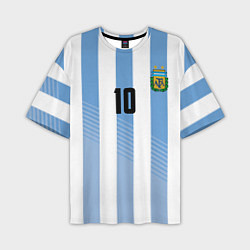 Мужская футболка оверсайз Месси - сборная Аргентины