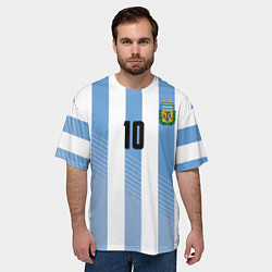 Футболка оверсайз мужская Месси - сборная Аргентины, цвет: 3D-принт — фото 2