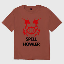 Футболка оверсайз мужская Dark Elf Mage - Spell Howler, цвет: кирпичный