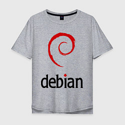 Мужская футболка оверсайз Debian