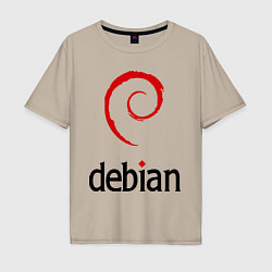 Футболка оверсайз мужская Debian, цвет: миндальный