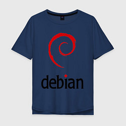 Мужская футболка оверсайз Debian