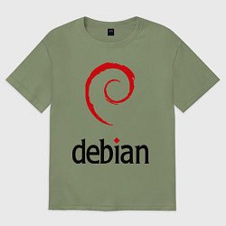 Мужская футболка оверсайз Debian