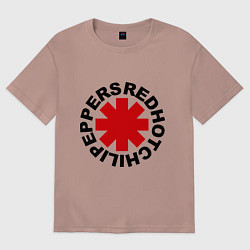 Футболка оверсайз мужская Red Hot Chili Peppers, цвет: пыльно-розовый