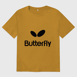 Футболка оверсайз мужская Butterfly Logo, цвет: горчичный