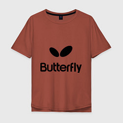 Футболка оверсайз мужская Butterfly Logo, цвет: кирпичный