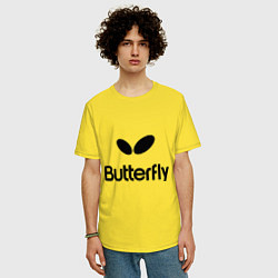Футболка оверсайз мужская Butterfly Logo, цвет: желтый — фото 2