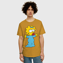 Футболка оверсайз мужская Maggie Simpson, цвет: горчичный — фото 2