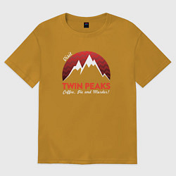 Футболка оверсайз мужская Twin Peaks: Pie & Murder, цвет: горчичный