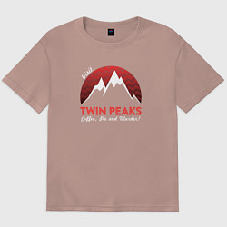 Футболка оверсайз мужская Twin Peaks: Pie & Murder, цвет: пыльно-розовый