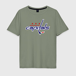 Футболка оверсайз мужская Washington Capitals, цвет: авокадо