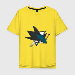 Футболка оверсайз мужская San Jose Sharks, цвет: желтый