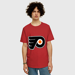 Футболка оверсайз мужская Philadelphia Flyers, цвет: красный — фото 2