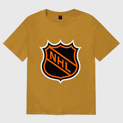 Футболка оверсайз мужская NHL, цвет: горчичный