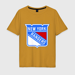 Футболка оверсайз мужская New York Rangers, цвет: горчичный