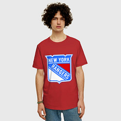 Футболка оверсайз мужская New York Rangers, цвет: красный — фото 2