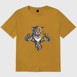 Футболка оверсайз мужская Florida Panthers, цвет: горчичный