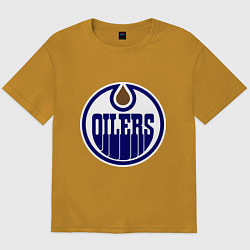Футболка оверсайз мужская Edmonton Oilers, цвет: горчичный