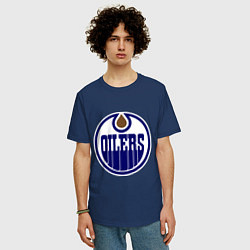 Футболка оверсайз мужская Edmonton Oilers, цвет: тёмно-синий — фото 2