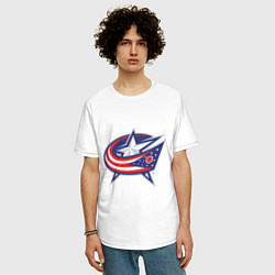 Футболка оверсайз мужская Columbus Blue Jackets, цвет: белый — фото 2