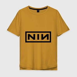 Футболка оверсайз мужская Nine inch nails, цвет: горчичный