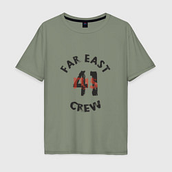 Футболка оверсайз мужская Far East 41 Crew, цвет: авокадо