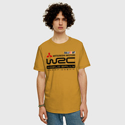 Футболка оверсайз мужская Mitsubishi wrc, цвет: горчичный — фото 2