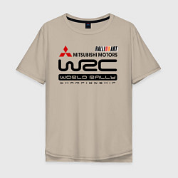 Футболка оверсайз мужская Mitsubishi wrc, цвет: миндальный