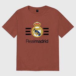 Футболка оверсайз мужская Real Madrid Lines, цвет: кирпичный