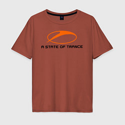 Футболка оверсайз мужская A State of Trance, цвет: кирпичный
