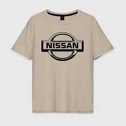 Футболка оверсайз мужская Nissan club, цвет: миндальный
