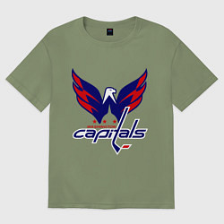 Футболка оверсайз мужская Washington Capitals: Ovechkin, цвет: авокадо