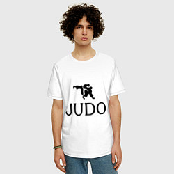 Футболка оверсайз мужская Judo, цвет: белый — фото 2