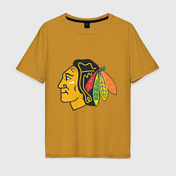 Футболка оверсайз мужская Chicago Blackhawks: Kane, цвет: горчичный