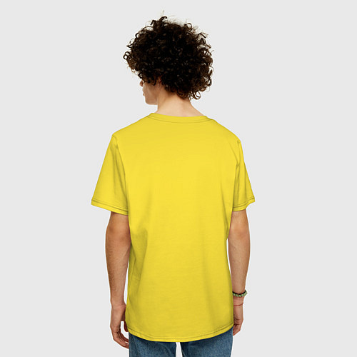 Мужская футболка оверсайз Олень под снегом / Желтый – фото 4