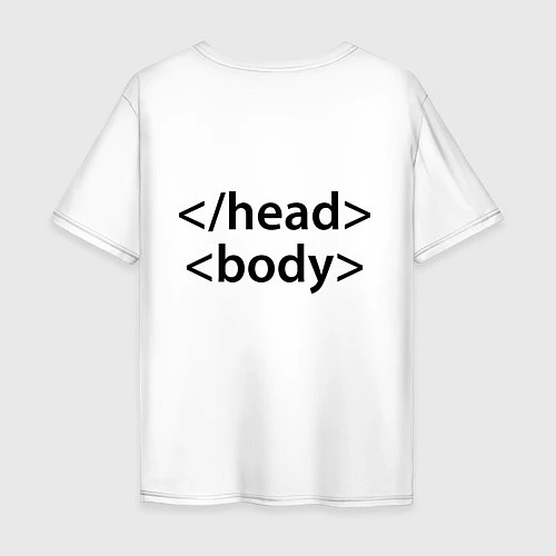 Мужская футболка оверсайз Head Body / Белый – фото 2