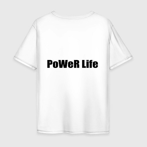 Мужская футболка оверсайз Russia: Power life / Белый – фото 2