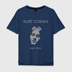 Футболка оверсайз мужская Kurt Cobain: 1967-1994, цвет: тёмно-синий