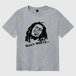 Футболка оверсайз мужская Bob Marley: Don't worry, цвет: меланж