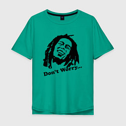 Футболка оверсайз мужская Bob Marley: Don't worry цвета зеленый — фото 1