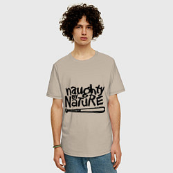 Футболка оверсайз мужская Naughty by nature, цвет: миндальный — фото 2