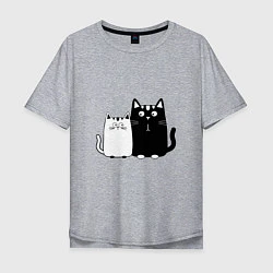 Мужская футболка оверсайз Удивленные коты