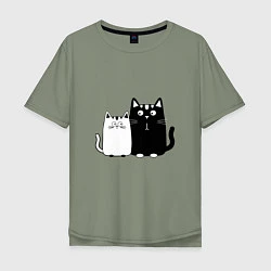 Мужская футболка оверсайз Удивленные коты